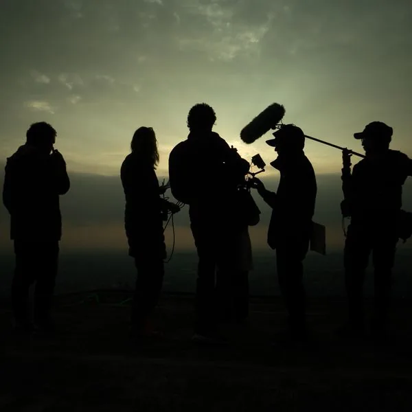 Filmteam in der Natur — Golden Hour